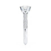 Round Cut Moissanite Pave Engagement Ring Vintage 6-Prong Solitaire Wedding Ring Mapple Gems